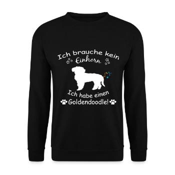 Goldendoodle TShirts - Goldendoodle Hund TShirt - Unisex Pullover - Schwarz - Vorne - Alina (178cm) & Michal (187cm)