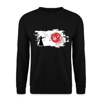 kyudo kyudomeister japanische bogenkunst Hankyu - Unisex Pullover - Schwarz - Vorne - Alina (178cm) & Michal (187cm)