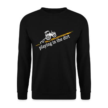 Tractor "dirty tractor driver" farmer field field - Unisex Sweatshirt - black - Front - Alina (178cm) & Michal (187cm)