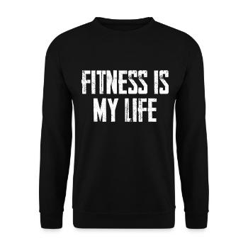 Fitness Is My Life - Unisex Sweatshirt - black - Front - Alina (178cm) & Michal (187cm)