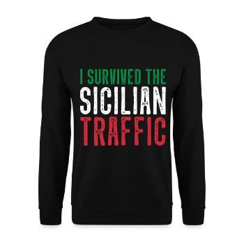 Sicile Circulation Italie Plaisir de conduire - Sweat-shirt Unisexe - noir - Devant - Alina (178cm) & Michal (187cm)