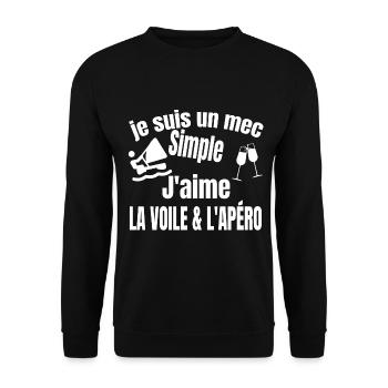 voile et apéro - Sweat-shirt Unisexe - noir - Devant - Alina (178cm) & Michal (187cm)