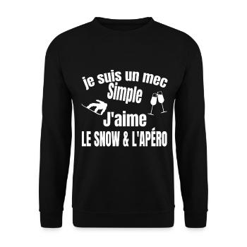 snow et apéro - Sweat-shirt Unisexe - noir - Devant - Alina (178cm) & Michal (187cm)