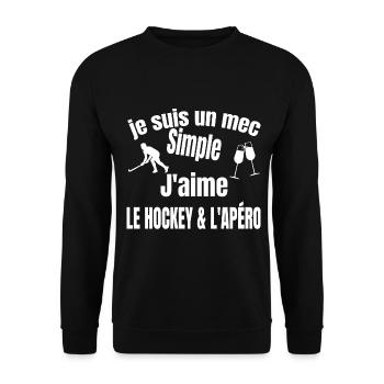 hockey et apéro - Sweat-shirt Unisexe - noir - Devant - Alina (178cm) & Michal (187cm)