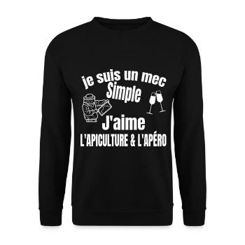 apiculture et apéro - Sweat-shirt Unisexe - noir - Devant - Alina (178cm) & Michal (187cm)