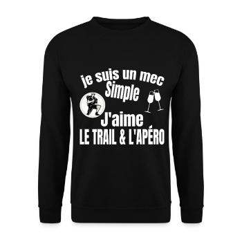 trail et apéro - Sweat-shirt Unisexe - noir - Devant - Alina (178cm) & Michal (187cm)