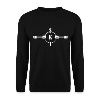 Ski skifahrer ski-alpin pulverschnee race-carver - Unisex Pullover - Schwarz - Vorne - Alina (178cm) & Michal (187cm)