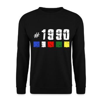 1990 vintage geburtstag retro jubiläum "new tibet" - Unisex Pullover - Schwarz - Vorne - Alina (178cm) & Michal (187cm)