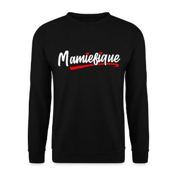Mamiefique Mamie Magnifique Mamie-fique Grand Mère - Sweat-shirt Unisexe - noir - Devant - Alina (178cm) & Michal (187cm)