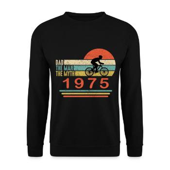 50 Geburtstag | 1975 | Vintage Fahrrad Design - Unisex Pullover - Schwarz - Vorne - Alina (178cm) & Michal (187cm)