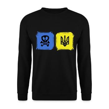 UKRAINE Ukrainian symbol slava ukraini - Unisex Sweatshirt - black - Front - Alina (178cm) & Michal (187cm)