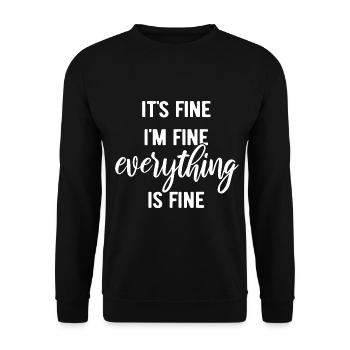 C’est bien, je vais bien, tout va bien - Spruch - Sweat-shirt Unisexe - noir - Devant - Alina (178cm) & Michal (187cm)