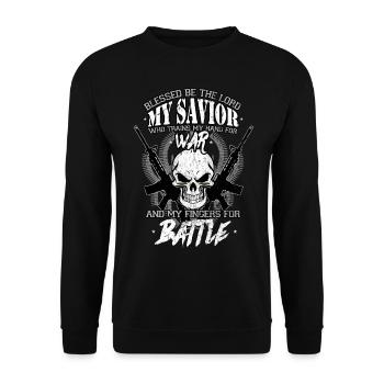 US Army America Patriot soldier gift - Unisex Sweatshirt - black - Front - Alina (178cm) & Michal (187cm)