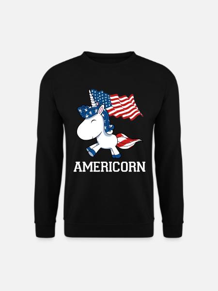 America USA unicorn unicorns horse gift - Unisex Sweatshirt - black