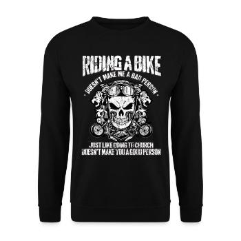 Motorcycle Motorcyclist Church Motorcycling - Unisex Sweatshirt - black - Front - Alina (178cm) & Michal (187cm)