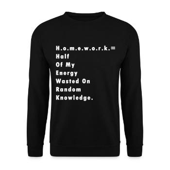 Étudiant enseignant de devoirs disant l'école de cadeau - Sweat-shirt Unisexe - noir - Devant - Alina (178cm) & Michal (187cm)