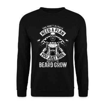 Motorcycle Motorcycle Biker Barbe idée cadeau - Sweat-shirt Unisexe - noir - Devant - Alina (178cm) & Michal (187cm)