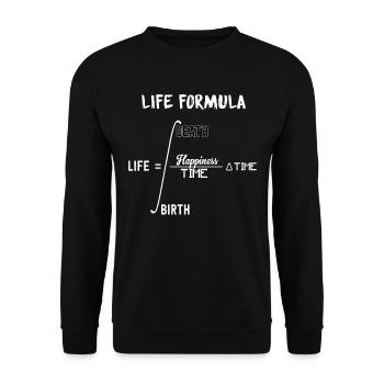 Mathe formule vie maths naissance décès professeur - Sweat-shirt Unisexe - noir - Devant - Alina (178cm) & Michal (187cm)