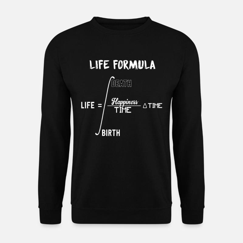 Mathe Formel Leben Mathematik Geburt Tod Lehrer - Unisex Pullover - Schwarz