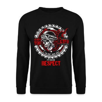 Motocycliste motard motard respect idée cadeau - Sweat-shirt Unisexe - noir - Devant - Alina (178cm) & Michal (187cm)