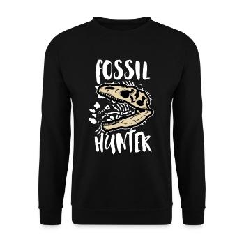 Fossil Hunter T-Rex archaeologist archeology Dino - Unisex Sweatshirt - black - Front - Alina (178cm) & Michal (187cm)