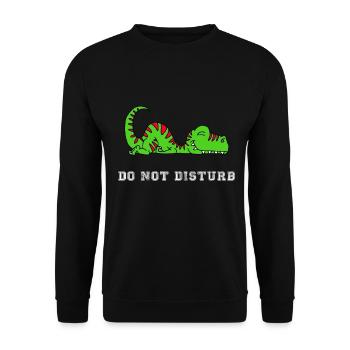 Dino Do Not Disturb Sleep Sleep T-Trex Tired - Unisex Sweatshirt - black - Front - Alina (178cm) & Michal (187cm)
