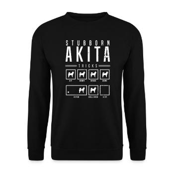Akita Stubborn Akita Tricks Gift - Unisex Sweatshirt - black - Front - Alina (178cm) & Michal (187cm)