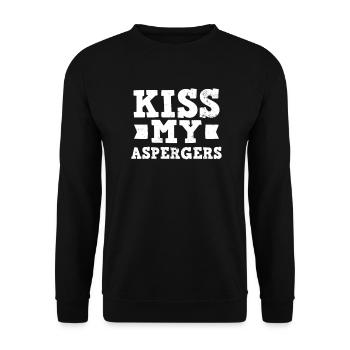 Asperger-Kuss mein Aspergers Geschenk - Unisex Pullover - Schwarz - Vorne - Alina (178cm) & Michal (187cm)