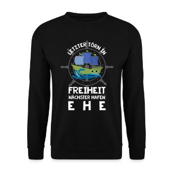 Hafen der Ehe Braut Bräutigam Anker Heirat JGA - Unisex Pullover - Schwarz - Vorne - Alina (178cm) & Michal (187cm)