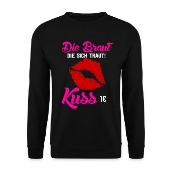 Bride JGA hen party marriage Marriage Kiss - Unisex Sweatshirt - black - Front - Alina (178cm) & Michal (187cm)