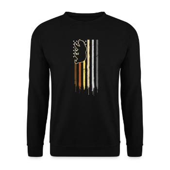 Gay Daddy Pride Bear Patriotic US Flag Gift - Unisex Sweatshirt - black - Front - Alina (178cm) & Michal (187cm)
