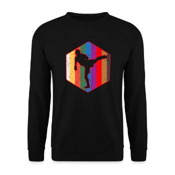Taekwondo Vintage Retro Gift - Unisex Sweatshirt - black - Front - Alina (178cm) & Michal (187cm)