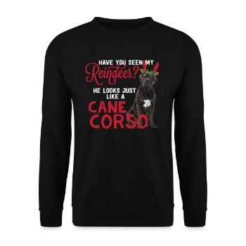Canne De Noël Corso Costume De Chien De Renne Moloss - Sweat-shirt Unisexe - noir - Devant - Alina (178cm) & Michal (187cm)