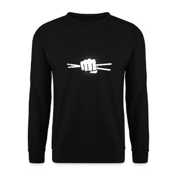 Beste Drummer Drummers Faust Geschenk - Unisex Pullover - Schwarz - Vorne - Alina (178cm) & Michal (187cm)