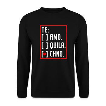 Edm Rave Te Amo Techno Gift - Unisex Sweatshirt - black - Front - Alina (178cm) & Michal (187cm)