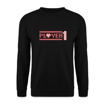 Gamer Couple Gaming Player 1 - Unisex Sweatshirt - black - Front - Alina (178cm) & Michal (187cm)