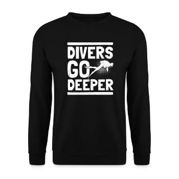 Go Diving Divers Go Deeper Gift - Sweat-shirt Unisexe - noir - Devant - Alina (178cm) & Michal (187cm)