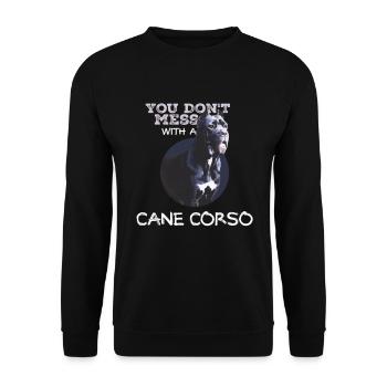 Cane Corso Attention Chien Moloss Cadeau - Sweat-shirt Unisexe - noir - Devant - Alina (178cm) & Michal (187cm)