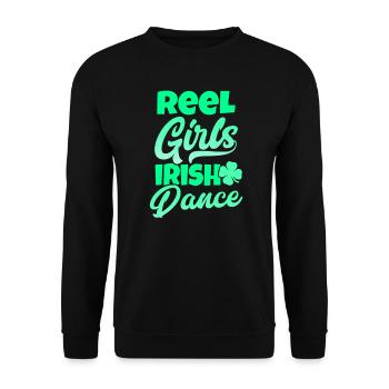 Irish Dance Reel Girls Irish Dance Gift - Unisex Sweatshirt - black - Front - Alina (178cm) & Michal (187cm)
