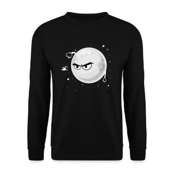 Moon hits astronaut space travel Space Funny - Unisex Sweatshirt - black - Front - Alina (178cm) & Michal (187cm)