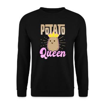 Vegan Potato Potato Queen Gift - Sweat-shirt Unisexe - noir - Devant - Alina (178cm) & Michal (187cm)