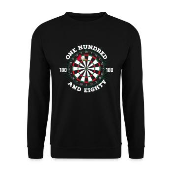 DART ONE UNDRED EIGHTY DARTS 180 - Unisex Pullover - Schwarz - Vorne - Alina (178cm) & Michal (187cm)