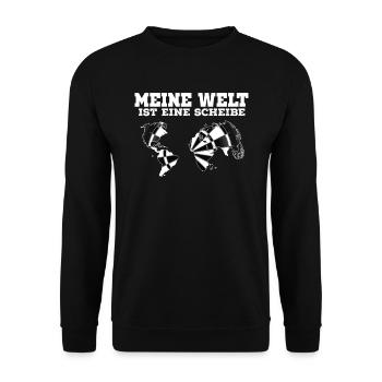 Fléchettes Mon monde est un disque - Sweat-shirt Unisexe - noir - Devant - Alina (178cm) & Michal (187cm)