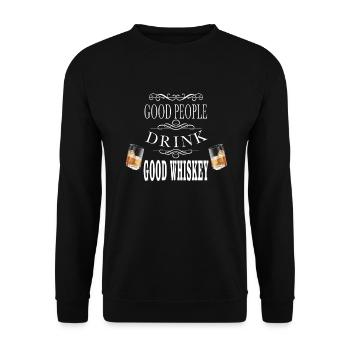Whiskey - Unisex Sweatshirt - black - Front - Alina (178cm) & Michal (187cm)