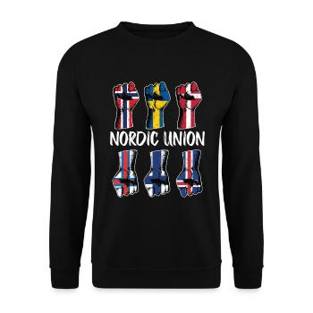 Union nordique Scandinavie Norvège Suède - Sweat-shirt Unisexe - noir - Devant - Alina (178cm) & Michal (187cm)