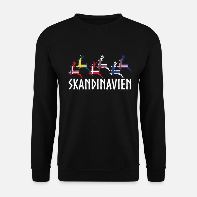 Skandinavien Elch Norwegen Schweden Dänemark - Unisex Pullover - Schwarz