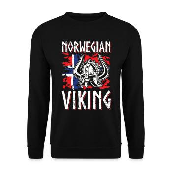 Norway Viking Normans Norsemen Warriors - Unisex Sweatshirt - black - Front - Alina (178cm) & Michal (187cm)