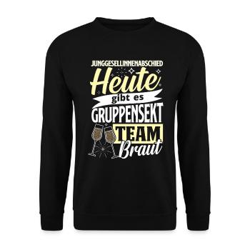 Team Bride JGA Group Sparkling Bachelorette Party - Unisex Sweatshirt - black - Front - Alina (178cm) & Michal (187cm)