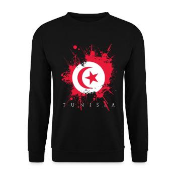 Tunisia Tunisia Africa Tunis flag flag country - Unisex Sweatshirt - black - Front - Alina (178cm) & Michal (187cm)