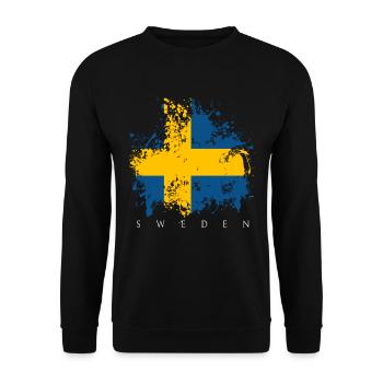 Schweden Fahne Flagge Stockholm Europa Tshirt - Unisex Pullover - Schwarz - Vorne - Alina (178cm) & Michal (187cm)